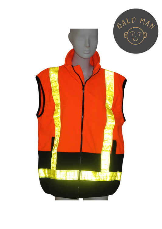 Hi-Vis Safety Puffer Vest - Orange